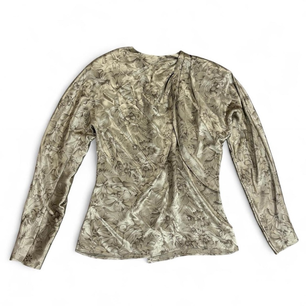 Vintage Max Mara Silk Drape Front Blouse in a floral print